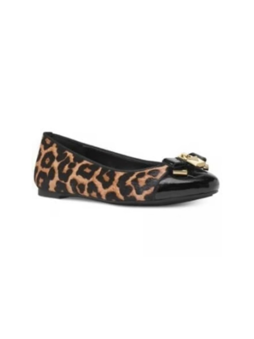NWB Michael Kors Alice Leopard Calf Hair Ballet Flat - Size 6.5 - Natural/Black
